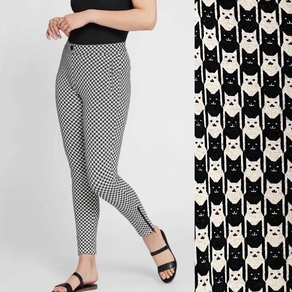 Betabrand Pants - Betabrand Catstooth Pencil Dress Pant Yoga Pants Size Medium Novelty‎ Eclectic